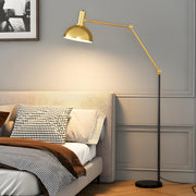 Adjustable Barrel Modern Black and Gold Floor Lamp