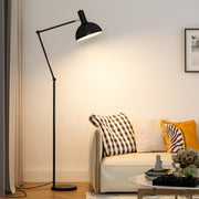 Adjustable Barrel Modern Black and Gold Floor Lamp