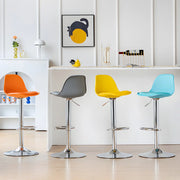 Adjustable Bucket Leather Seat Iron Swivel Bar Stools