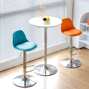 Adjustable Bucket Leather Seat Iron Swivel Bar Stools