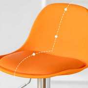 Adjustable Bucket Leather Seat Iron Swivel Bar Stools