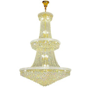 Adjustable Height Grand Gold Crystal Tiered Chandelier