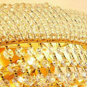Adjustable Height Grand Gold Crystal Tiered Chandelier