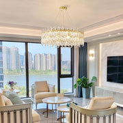 Adjustable Height Luxury Crystal Drum Chandelier