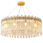 Adjustable Height Luxury Crystal Drum Chandelier