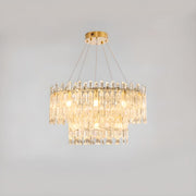 Adjustable Height Luxury Crystal Drum Chandelier