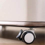 Adjustable Height Rectangular Wood Side Table with Wheels