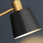 Adjustable Modern Cone Floor Lamp with Side Table