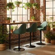 Adjustable Modern Leather Swivel Bar Stool with Arm Footrest