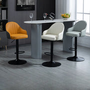 Adjustable Modern Leather Swivel Bar Stool with Arm Footrest