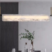 Adjustable Modern Rectangular Alabaster Island Pendant Light