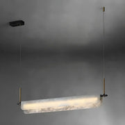 Adjustable Modern Rectangular Alabaster Island Pendant Light