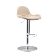 Adjustable Swivel Leather Low Back Bar Stool with Footrest