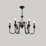 Antique Black Metal Candle Chandelier Adjustable Chain