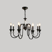 Antique Black Metal Candle Chandelier Adjustable Chain