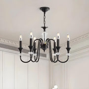 Antique Black Metal Candle Chandelier Adjustable Chain