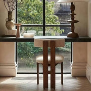 Armless Curved Back Wood Upholstered Dining Chair Green