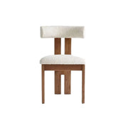 Armless Curved Back Wood Upholstered Dining Chair Green
