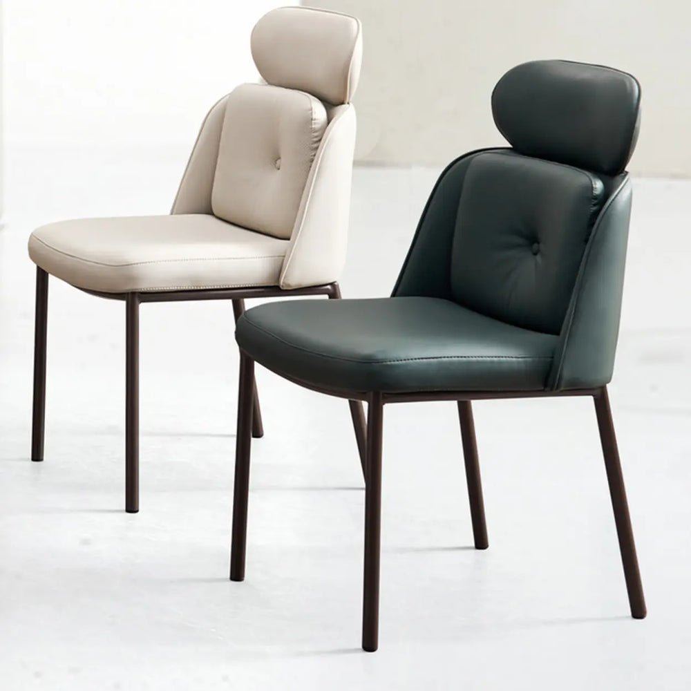 Armless Faux Leather Upholstered Headrest Dining Chair