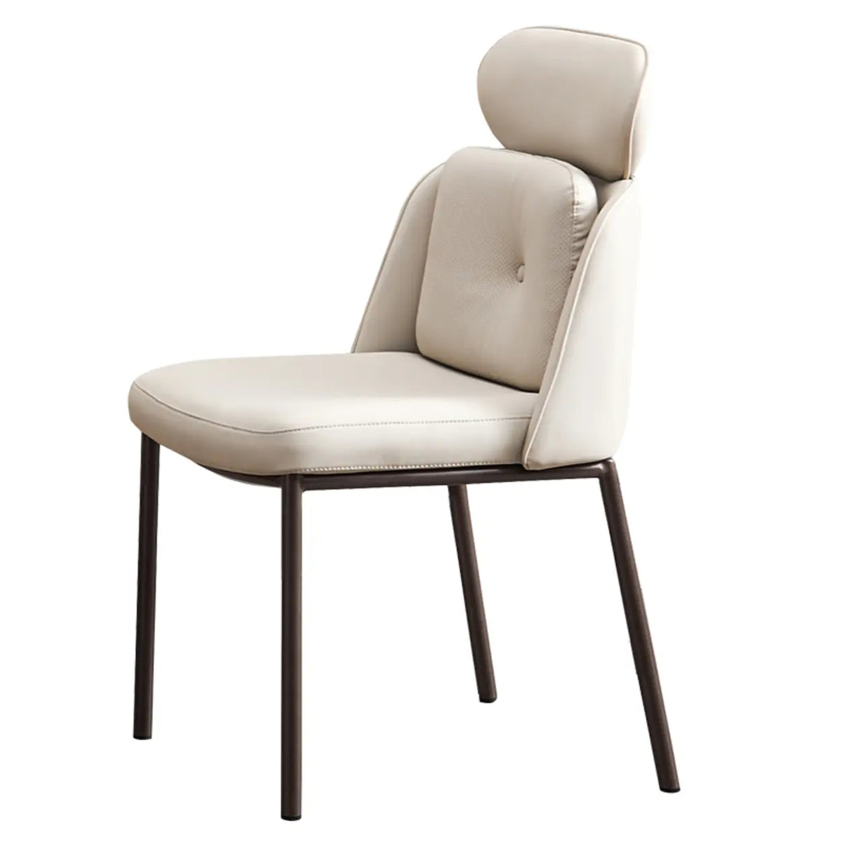 Armless Faux Leather Upholstered Headrest Dining Chair