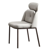 Armless Faux Leather Upholstered Headrest Dining Chair