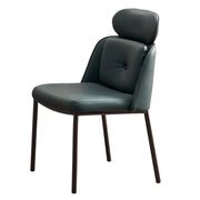 Armless Faux Leather Upholstered Headrest Dining Chair