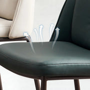 Armless Faux Leather Upholstered Headrest Dining Chair