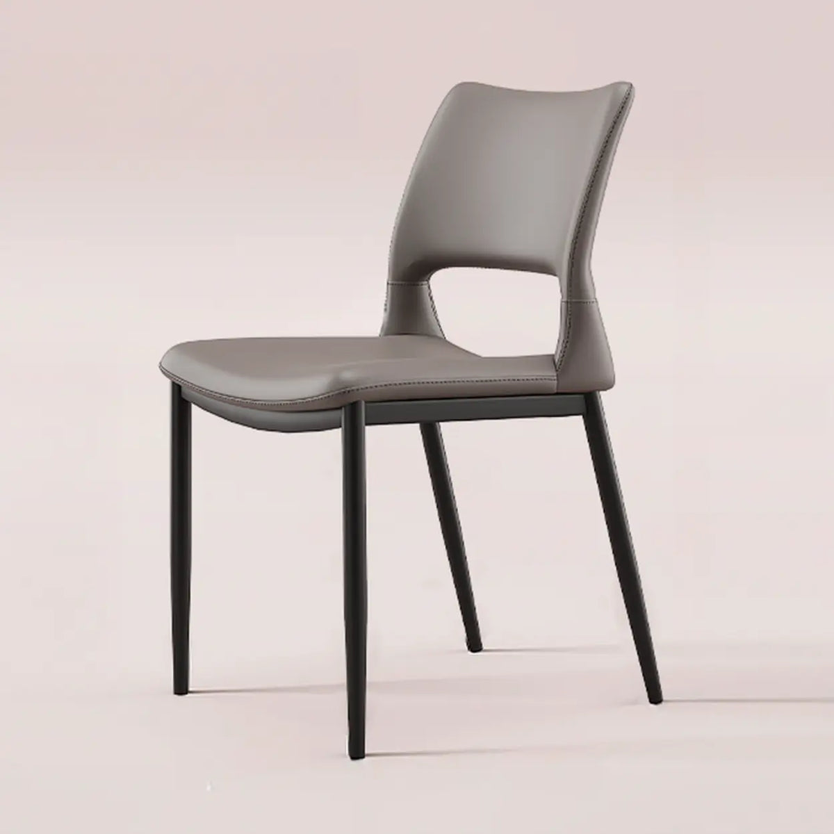 Art Deco Orange Armless Dining Chair with Airy Back