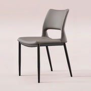Art Deco Orange Armless Dining Chair with Airy Back