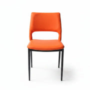 Art Deco Orange Armless Dining Chair with Airy Back
