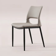 Art Deco Orange Armless Dining Chair with Airy Back
