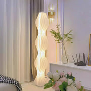 Art Deco Wave Patterned Column Acrylic Floor Lamp