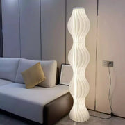 Art Deco Wave Patterned Column Acrylic Floor Lamp
