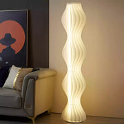 Art Deco Wave Patterned Column Acrylic Floor Lamp