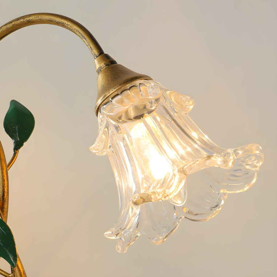 Artistic Double Glass Shade Flower-Shaped Table Lamp