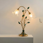 Artistic Double Glass Shade Flower-Shaped Table Lamp