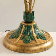 Artistic Double Glass Shade Flower-Shaped Table Lamp