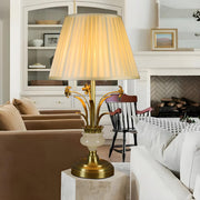 Artistic Elegant Gold Floral Metal Base Table Lamp