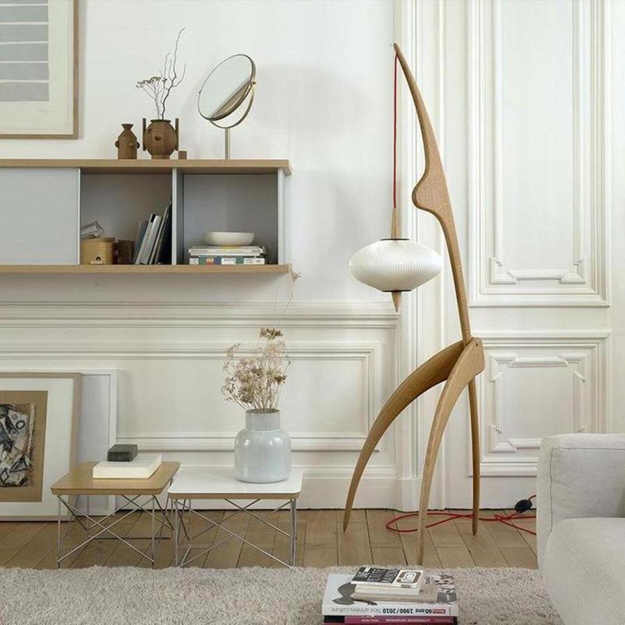 Artistic Lantern Wooden Mantis Modern Floor Lamp