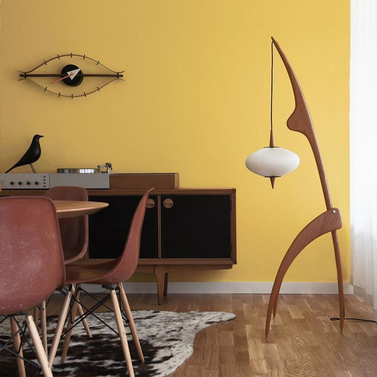 Artistic Lantern Wooden Mantis Modern Floor Lamp