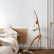 Artistic Lantern Wooden Mantis Modern Floor Lamp