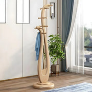 Artistic Wooden Curve Freestanding Coat Rack with Hooks