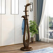 Artistic Wooden Curve Freestanding Coat Rack with Hooks