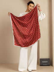 100% Mulberry Silk Paw Print Square Scarf - Size 90x90cm