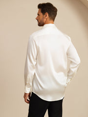 19Momme Silk Men's Long Sleeve Lapel Collar Classic Business Shirt