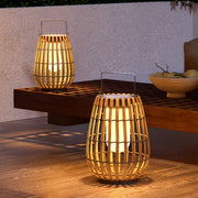 Bamboo Lantern Outdoor Table Lamp Portable Pillar Light