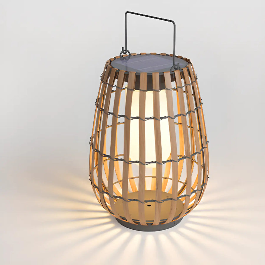 Bamboo Lantern Outdoor Table Lamp Portable Pillar Light