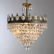 Baroque Tiered Crown Crystal Droplets Chandelier