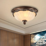 Bedroom Brown Vaulted Dome Flush Mount Ceiling Fixture