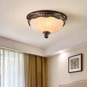 Bedroom Brown Vaulted Dome Flush Mount Ceiling Fixture